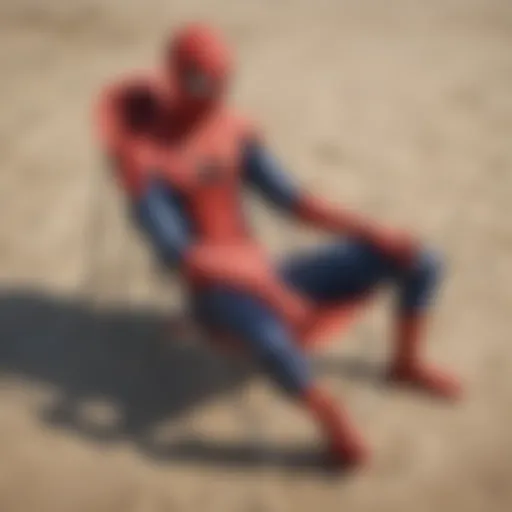 Stylish Spider-Man beach chair on a sunny beach