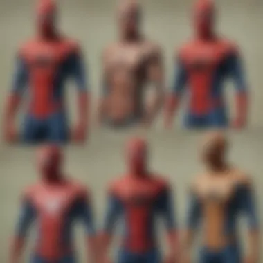 Collage of various Spider-Man Easter shirt styles and materials