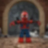 Detailed view of the Spider-Man Lego set featuring intricate design