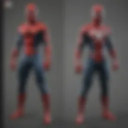 Artistic representation of Spider-Man in various media.