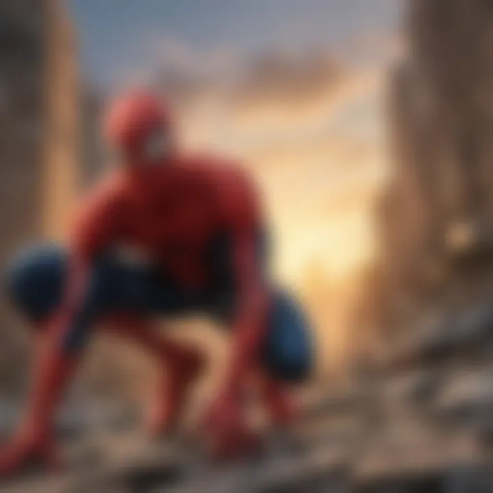 Dramatic confrontation between Spider-Man and Green Goblin