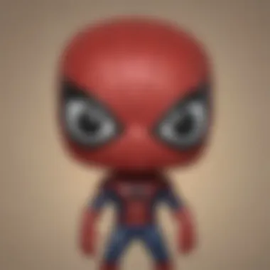 Close-up of the intricate design of the Spider-Man Funko Pop