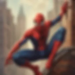 A vintage Spider-Man storybook cover showcasing early comic art style.