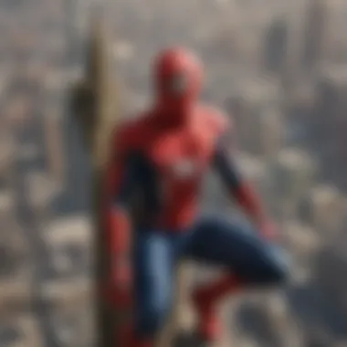 Creative Fan Art Highlighting the Tower's Significance A vibrant fan art representation of the Spider-Man Tower.