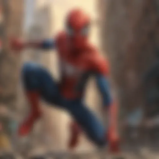 Comic book cover showcasing Spider-Man in action