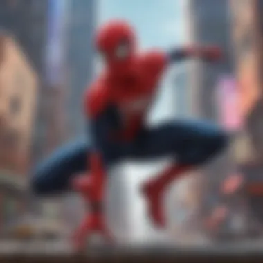 Fan Engagement at Spider-Verse Event Fans engaging with Spider-Verse content at an event
