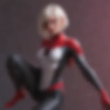 A close-up portrait of Spider-Gwen, highlighting her unique features.