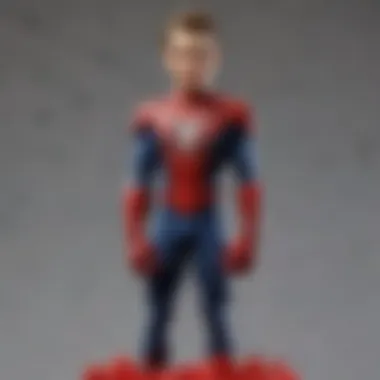 A close-up view of customized Spider-Man cake toppers, highlighting creativity.