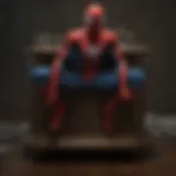 Artistic depiction of a Spiderman night stand showcasing its unique design features.