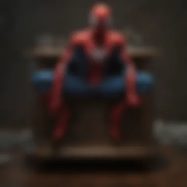 Artistic depiction of a Spiderman night stand showcasing its unique design features.