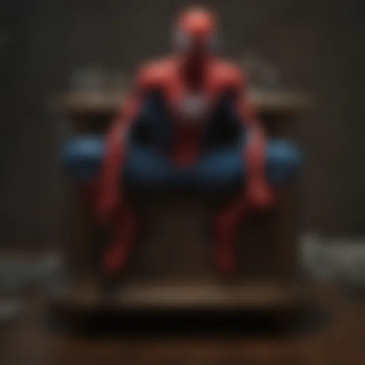 Artistic depiction of a Spiderman night stand showcasing its unique design features.