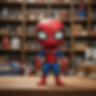 A collector showcasing their Funko Pop Spider-Man collection