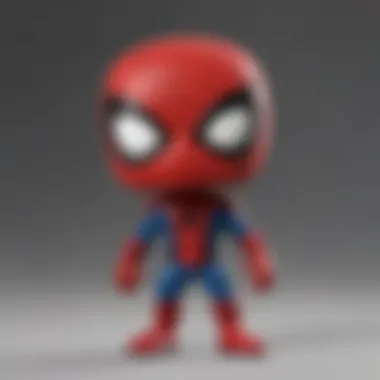 Rare Funko Pop Spider-Man Figure Close-up of a rare Funko Pop Spider-Man collectible