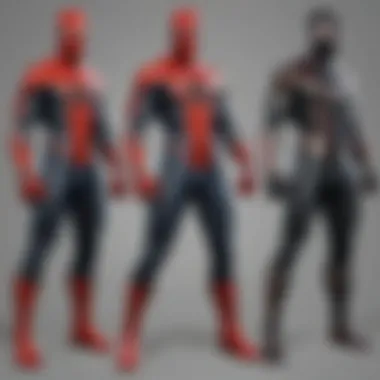 A visual comparison of Spider-Man's iconic suits through the years