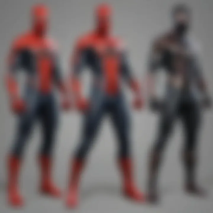 A visual comparison of Spider-Man's iconic suits through the years