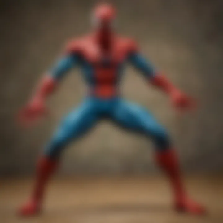 Close-up of a vintage Spider-Man action figure