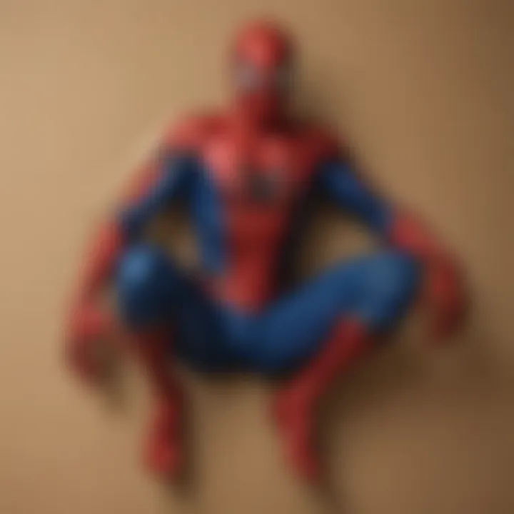 A close-up of the craftsmanship of a Spider-Man cutout