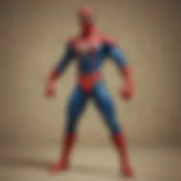 Vintage Spider-Man action figures showcasing design evolution