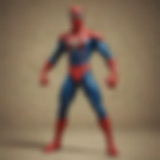 Vintage Spider-Man action figures showcasing design evolution