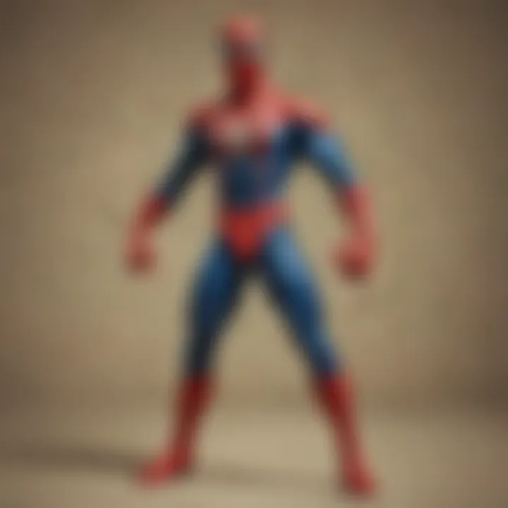 Vintage Spider-Man action figures showcasing design evolution