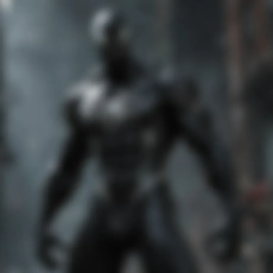 A striking portrayal of Venom showcasing his menacing features and unique design.