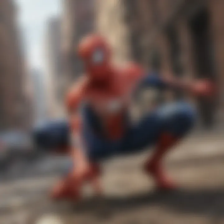 Screenshot of intense gameplay featuring Spider-Man