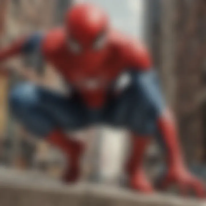 Artistic depiction of Spider-Man in a modern comic adaptation