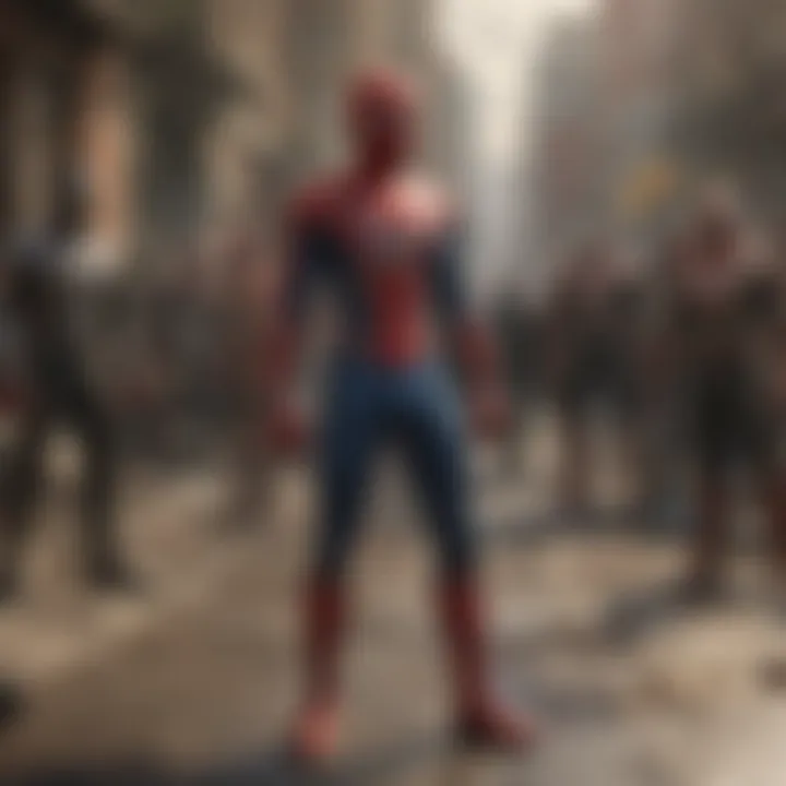 Illustration of Spider-Man alongside other Marvel superheroes