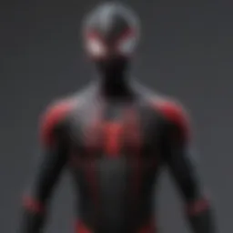 A futuristic depiction of Miles Morales in a cybernetic suit