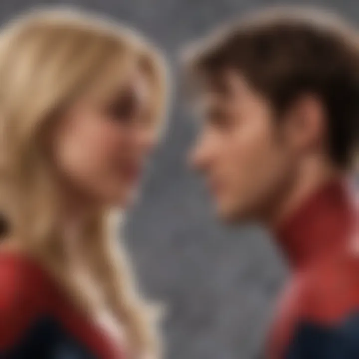 Gwen Stacy and Peter Parker sharing a tender moment