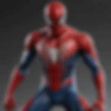 Close-up of Spider-Man in a dynamic action pose with glowing eyes