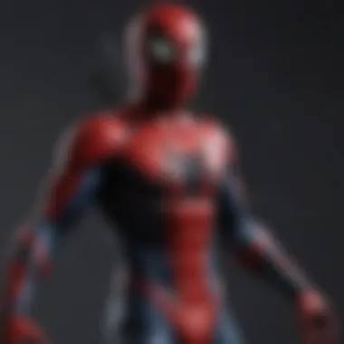 Close-up of Hot Toys Scarlet Spider figure showcasing intricate details