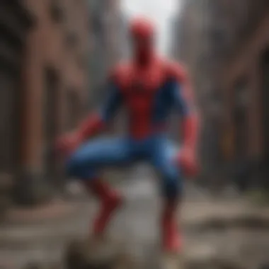 Spider-Man in a dramatic setting