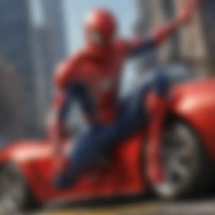 Spiderman Hot Wheel showcased in detailed close-up