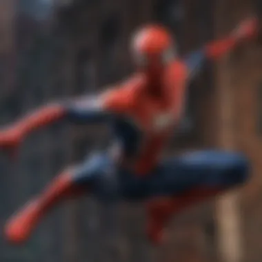 Immersive gameplay showcasing Spider-Man swinging through skyscrapers