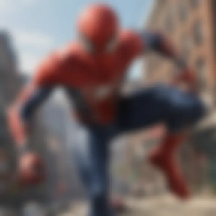 Immersive open-world exploration in Spiderman 2 Xbox One game