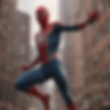 Web-Slinging Animation A vibrant scene showcasing the animated web-slinging sequence.