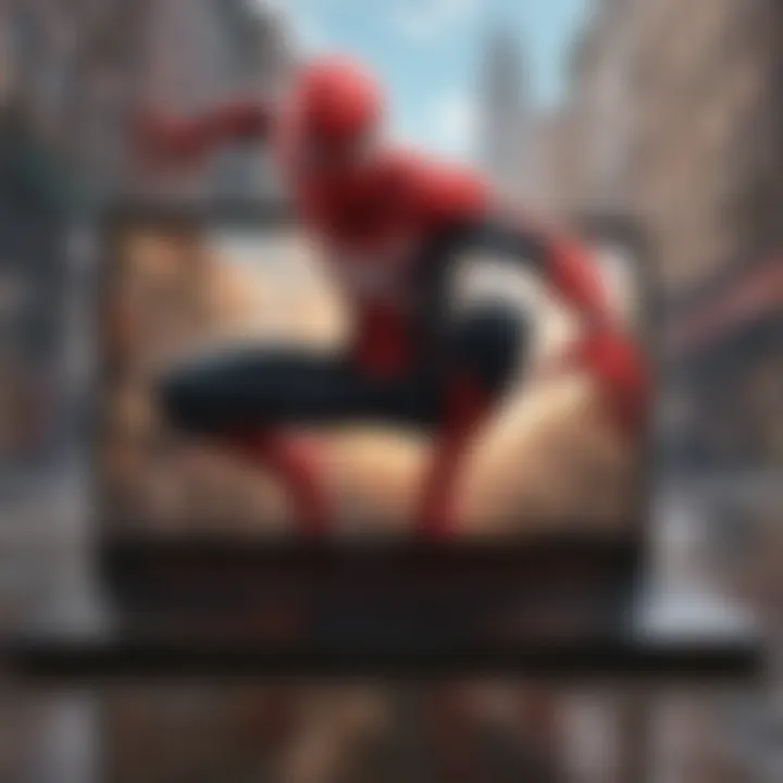 Laptop Showing Spiderman Far From Home