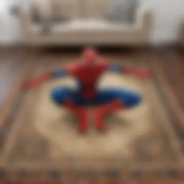 Kids' playroom with Large Spiderman Rug as centerpiece