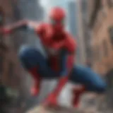 A dynamic scene showcasing Spider-Man in action against a vibrant city backdrop.