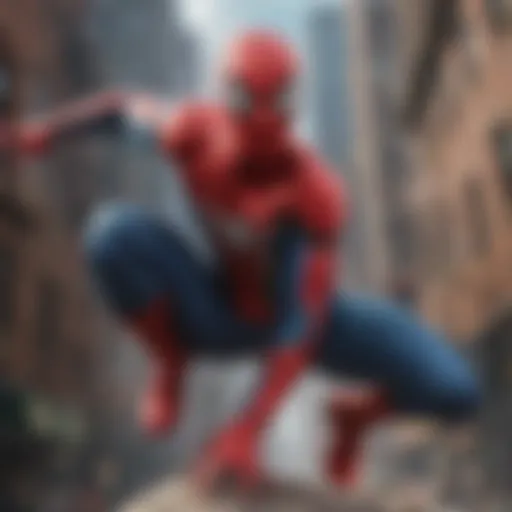 A dynamic scene showcasing Spider-Man in action against a vibrant city backdrop.