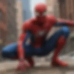 Enigmatic portrayal of Spider-Man in the shadows