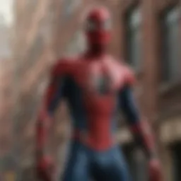 Iconic Spider-Man suit with Tobey Maguire's distinctive emblem