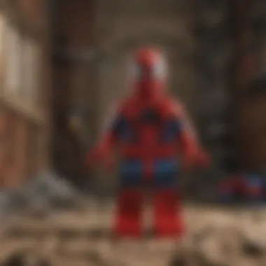 Detailed close-up of LEGO Spider-Man minifigure