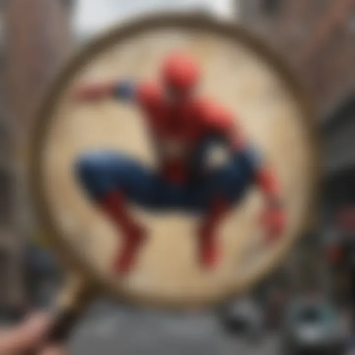 Creative concept of a magnifying glass focusing on a calendar date for Spider-Man: No Way Home release