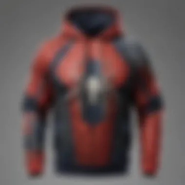 Spider-Man inspired hoodie with abstract geometric patterns