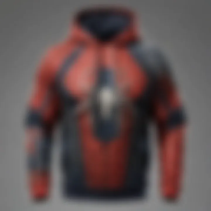 Spider-Man inspired hoodie with abstract geometric patterns