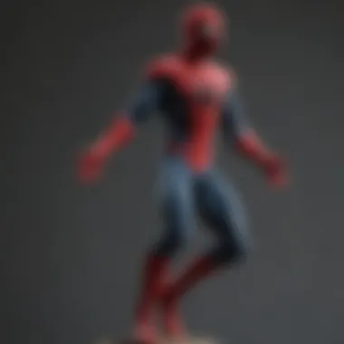 Spider-Man in Modern Media Context Spider-Man figure against a backdrop of modern media references