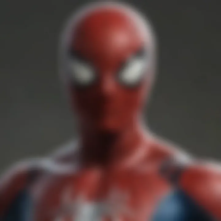 Spider-Man's iconic mask close-up shot