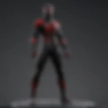 Innovative Red and Black Costume Signifying Superhero Journey